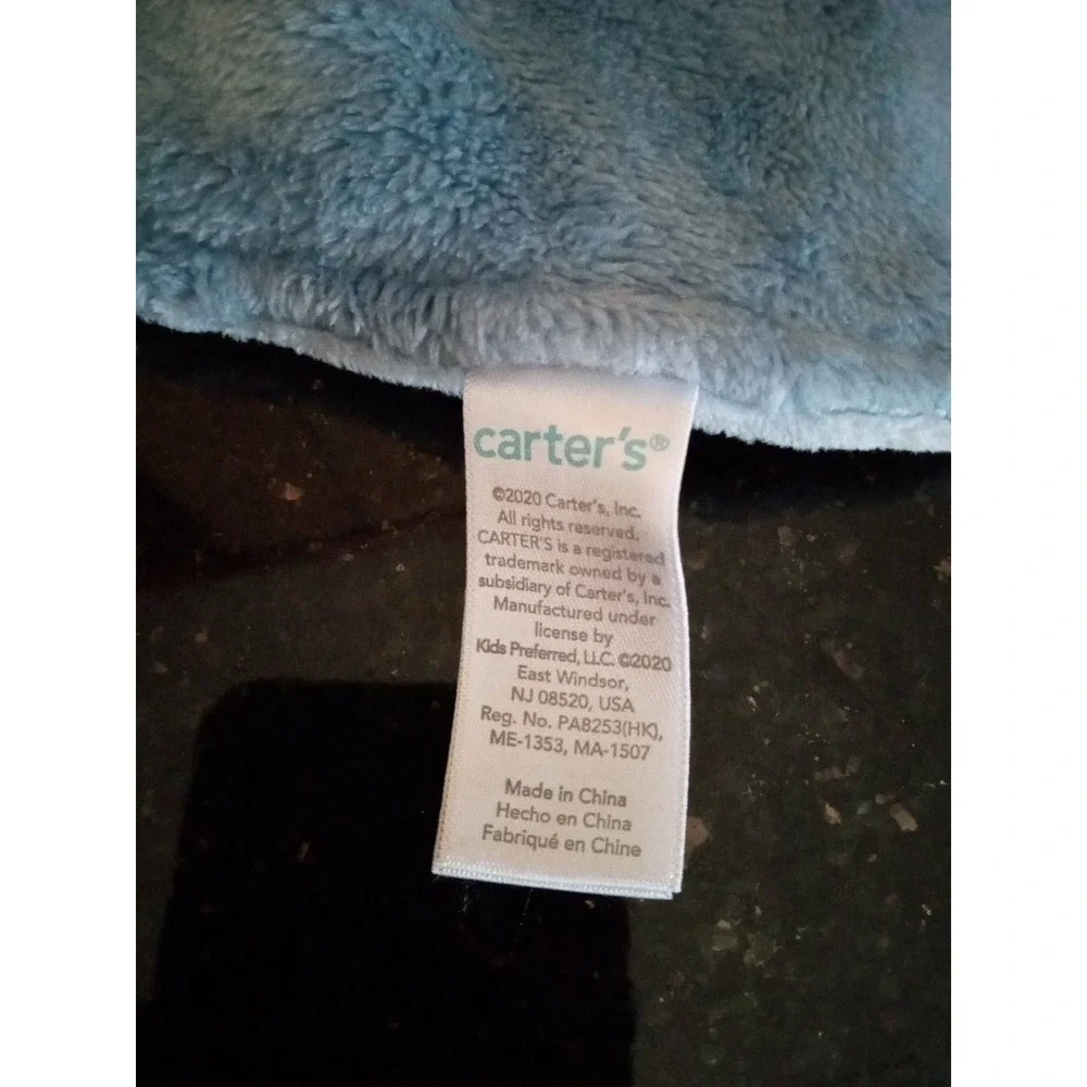 Carters Blue Puppy Dog Lovey Security Blanket Plush Tan White Infant 14